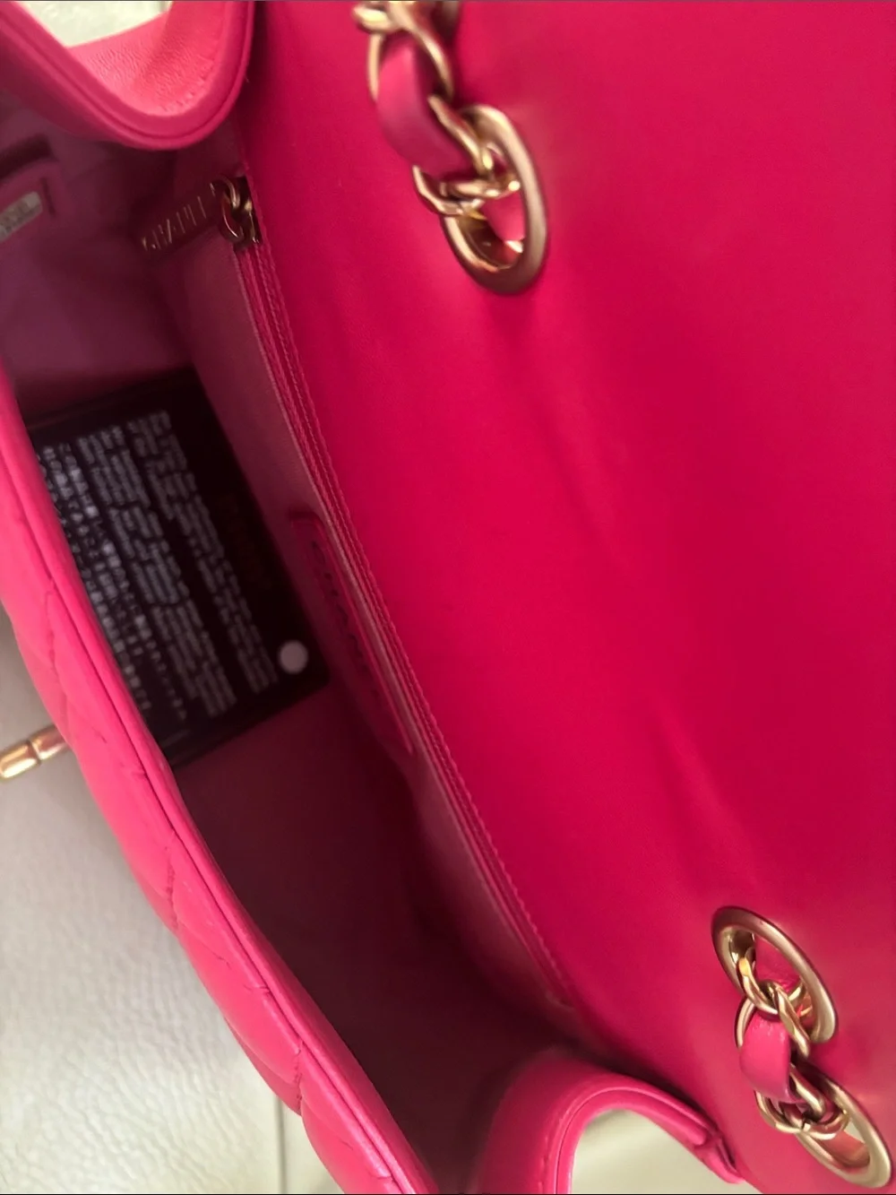 CHANEL Quilted Flap Shoulder Bag in Fuchsia